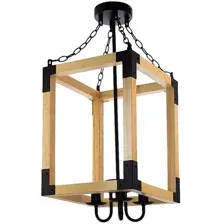 Подвесная люстра Aitin Pro НПБ 02-3х60-105 C01249/3 (черный/дерево)