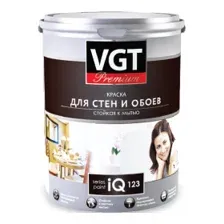 Краска VGT PREMIUM для стен и обоев IQ 123, база А, 2 л