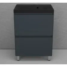 Symbolite Тумба с умывальником Манхэттен 60 Plus 2 ящика + Asti 60x45 (графит/антрацит)