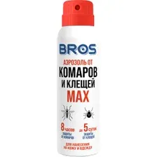 BROS аэрозоль от комаров и клещей MAX 90 мл