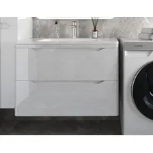 Symbolite Тумба под умывальник Марелла 80 Люкс Plus 2 ящика + Марелла Люкс 80х40 (подвесная, белый глянец)