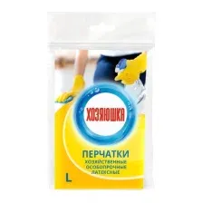 Перчатки хозяйственные Хозяюшка Особопрочные с хлопковым напылением (1 пара, L)