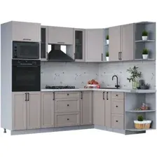 Готовая кухня Интерлиния Тренд 1.88x2.4 ВТ правая (луна/луна/бискайская сосна)