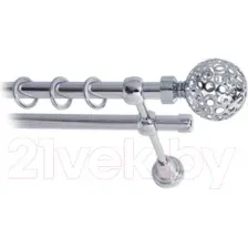 Карниз для штор Lm Decor Ажур 095 2р гладкий (хром, 2м)