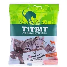 ТИТБИТ Хрустящие подушечки для кошек с паштетом из ягненка 30 г