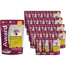 Влажный корм для кошек Award Hairball & Indoor для выведения шерсти кусочки в соусе с уткой (24х85г)