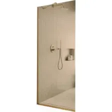 Душевая стенка MaybahGlass 79x195 / MGD-696-3у (бронзовое стекло/золотой)