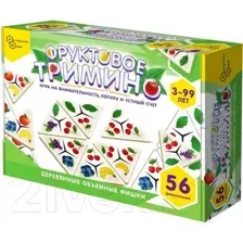 Развивающая игра Нескучные игры Фруктовое тримино. Треугольное домино / 8343