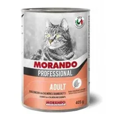 Консерва Morando gatto для кошек, кусочки в соусе с креветками и лососем, 405 г