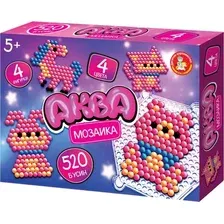 Развивающая игра Десятое королевство Аквамозаика Розовые животные 06017