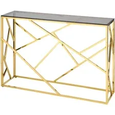 Консольный стол Stool Group Арт Деко 115x30 ECST-015-TG-SK (стекло Smoke/сталь золото)