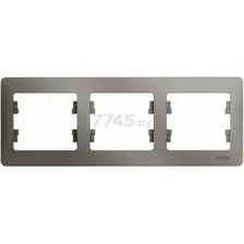 Рамка трехместная SYSTEME (SCHNEIDER) ELECTRIC Glossa горизонтальная платина (GSL001203)