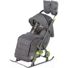 Санки-коляска GalaXy Kids 3-2С (серебристый)