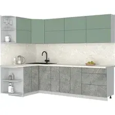Кухонный модуль Интерлиния Мила Матте 1.5x2.7 А (мята/керамика/опал светлый)