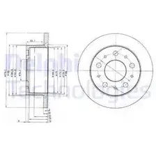 Тормозной диск DELPHI BG3923 полный , задняя ось