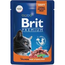 Влажный корм для кошек Брит Premium Salmon & Trout / 5048854 (85г)