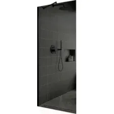 Душевая стенка MaybahGlass 109x195 / MGD-681-6ш (графитовое стекло/черный)