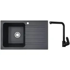 Кухонная мойка БелЭворс Styl L + Like F8005022 (черный)