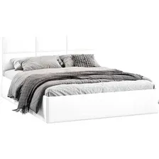 Кровать Трия Стелла Тип 1 c ПМ и заглушиной 160x200 (экокожа Polo White)