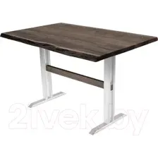 Обеденный стол Buro7 Двутавр с обзолом 120x80x76 (дуб мореный/белый)