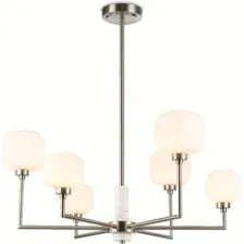 Люстра Ambrella LH53001/6 SN/FR (сатин никель/белый матовый)