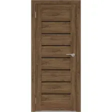 Дверь межкомнатная Юни Бона 01 70x200 (дуб стирлинг/стекло черное)