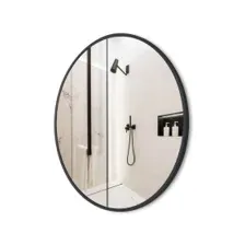 Зеркало настенное круглое в раме 80 см черное Color Round Emze
