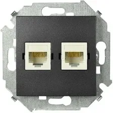 Розетка компьютерная Simon 1591593-038 (графит)