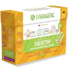 Таблетки для посудомоечных машин Synergetic биоразлагаемые, 25 шт