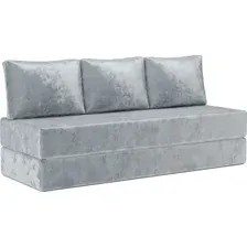 Бескаркасный диван Mebel-Ars Ангилья (велюр серый Plush OWV-11)