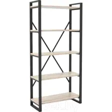 Стеллаж Hype Mebel Стандарт-2 80x170 (черный/древесина белая)