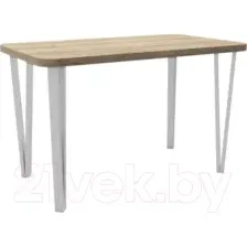 Обеденный стол Hype Mebel Польский 110x70 (белый/дуб галифакс натуральный)