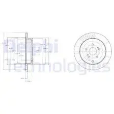 Тормозной диск DELPHI BG4329 вентилируемый , задняя ось