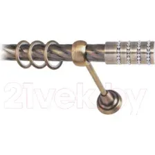 Карниз для штор Lm Decor Барамелла 117 1р витой 25мм (антик, 2.8м)