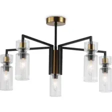 Люстра Ambrella LH56113/5 BK/BS/CL (черный/латунь/прозрачный)
