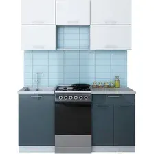 Готовая кухня Интерлиния Мила Gloss 50-16 (белый/асфальт)