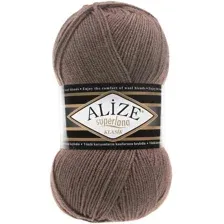 Пряжа для вязания Alize Superlana klasik 584 (280 м, кофе с молоком)