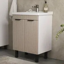 Volna Тумба с умывальником Lotty 60.2D Миранда + Миранда 60 (латте, напольная)