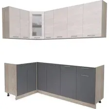 Готовая кухня Интерлиния Мила 12x21 без столешницы (вудлайн кремовый/антрацит)