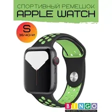 Ремешок для умных часов Bingo Sport для Apple Watch 38/40/41мм (черный/зеленый)