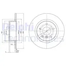 Тормозной диск DELPHI BG3227C полный , задняя ось