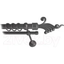 Карниз для штор Lm Decor Кения 023 2р гладкий (антрацит, 3.2м)