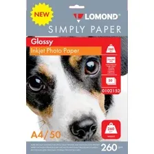 Фотобумага Lomond односторонняя эконом глянцевая A4 260 г/м2 50л