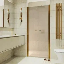 Душевая дверь MaybahGlass 198x120 MGD-428-3 (бронза матовая/золото)