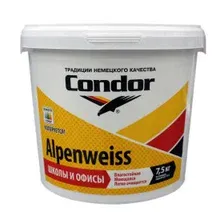 Краска водно-дисперсионная внутренняя CONDOR Alpenweiss, 5 л (7,5 кг), РБ
