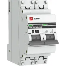 Выключатель автоматический EKF PROxima ВА 47-63 2P 50А (D) 4.5kA