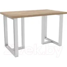 Обеденный стол Hype Mebel Триног 125x75 (белый/дуб галифакс натуральный)