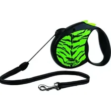 Поводок-рулетка Flexi Safari, 22023, S, 12 кг, трос, зеленый, 5 м