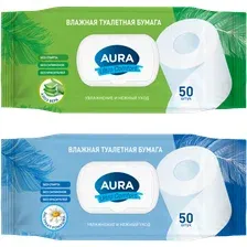 Влажная туалетная бумага Aura Ultra Comfort (50шт)