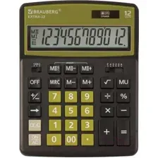 Калькулятор Brauberg EXTRA-12-BKOL / 250471 (черный/оливковый)